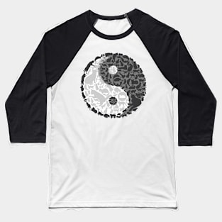 Yin Yang Cats Baseball T-Shirt